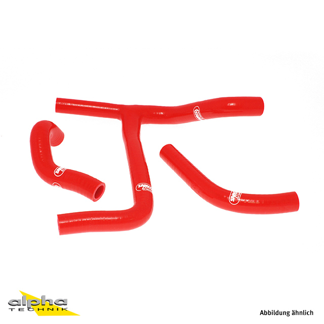 SAMCO SPORT Siliconschlauch Kit Y-Stück - Race Design rot für Suzuki RMZ450 Modelljahr 2008-2014