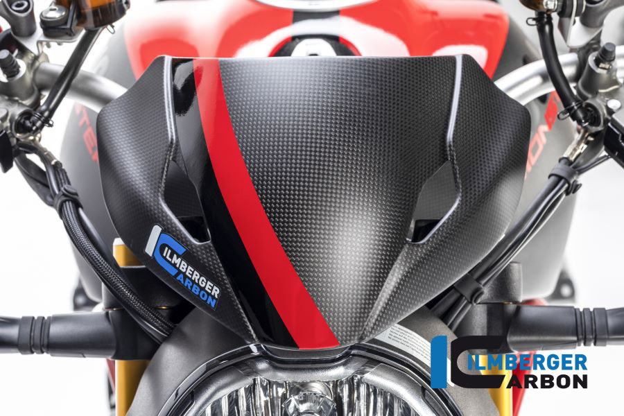 Ilmberger Carbon Windschild incl. Halter, matt, Ducati Monster 1200, 1200S 2017-