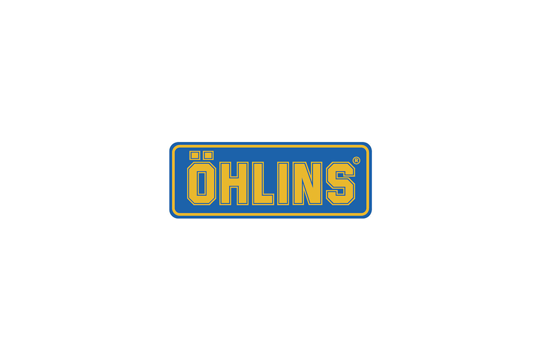 Aufkleber Öhlins Gelb/Blau 47 mm x 125 mm