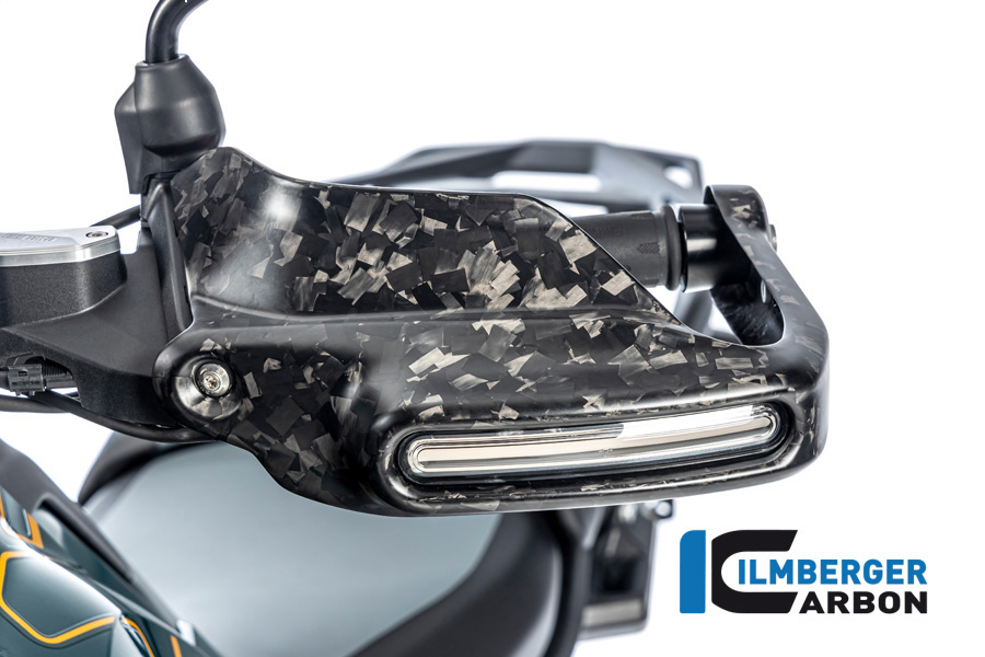 Ilmberger Carbon Handprotektor groß mit Blinkeraufnahme links, Black Diamond Carbon, matt, BMW R1300GS 2023-