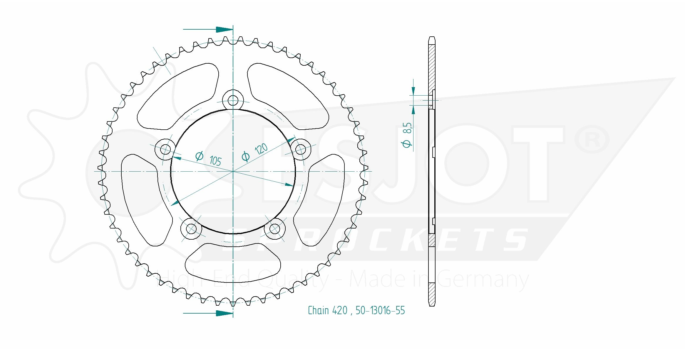 Esjot Kettenrad Z-55 Kawasaki KX60 KX80 KX85 KX100
