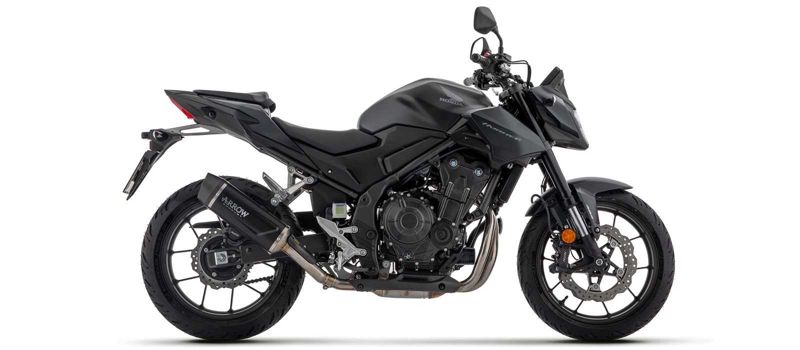 ARROW Auspuff INDY RACE EVO Aluminium schwarz für Honda NX500 / CB500 Hornet Modelljahr 2024-