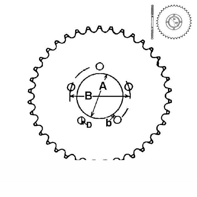 Kettenrad Rohling Aluminium , Z-33 f