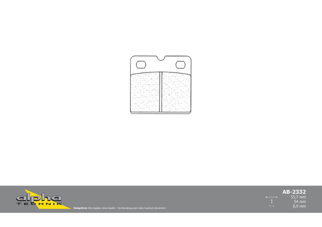 alpha Technik Bremsbelag Straße mit ABE