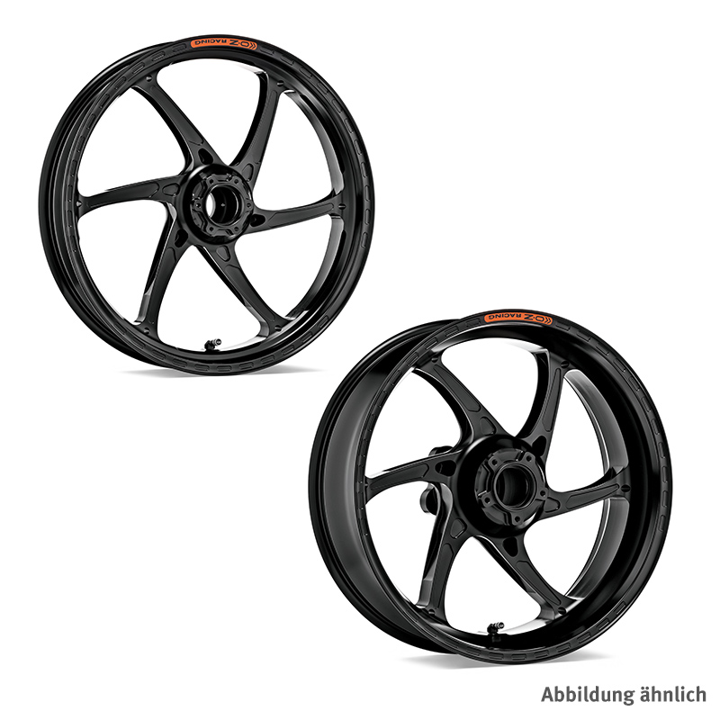OZ Gass RS-A Aluminium Satz in schwarz glänzend für Kawasaki ZX10R Ninja, 2006-2010