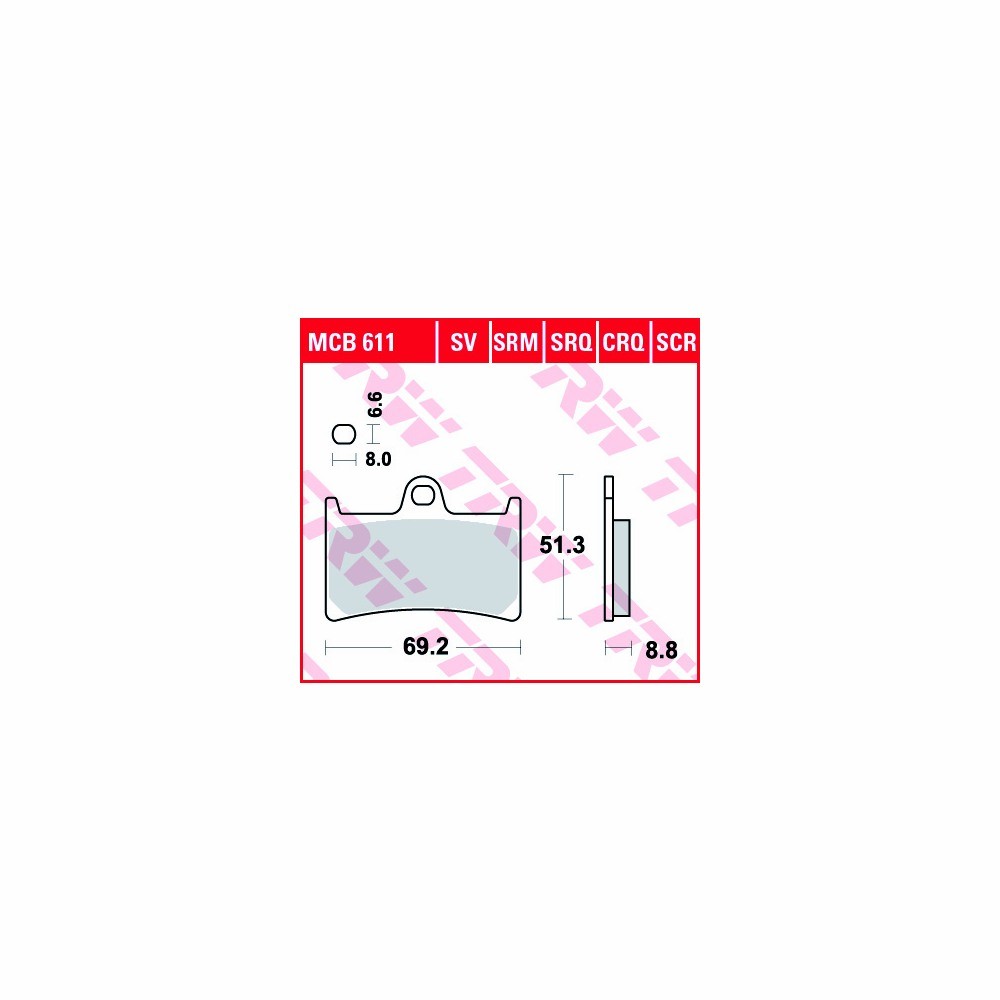 TRW Bremsbelagsatz Sinter Scooter MCB611SRM vorne