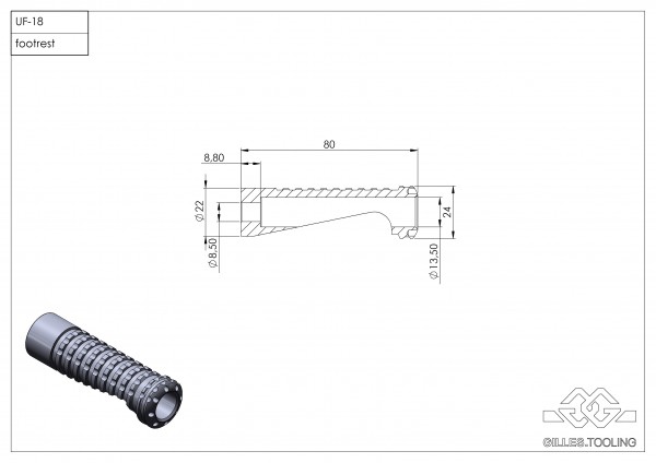 Gilles Tooling Fußrasten-Kit UF-18-KIT, schwarz