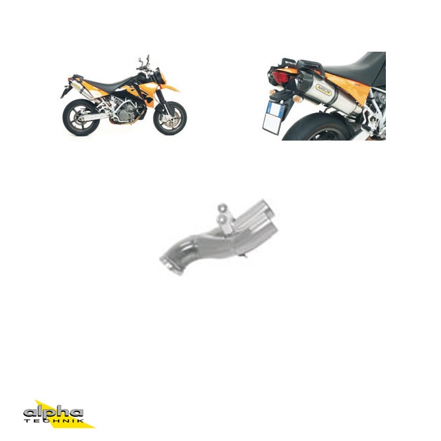 ARROW Zwischenrohr für KTM 950SM 2006-09 / 990 SM LC8 2008-13 / 990 SMR 2008-13, mit Katalysator