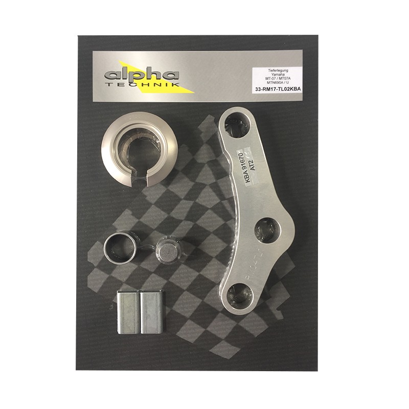 alpha Technik Tieferlegungssatz 40mm Yamaha MT07A,MT-07,Moto Cage; Typ RM17/RM18; Modelljahr 2018-.