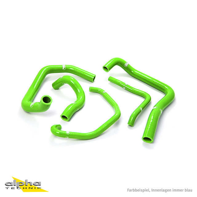 SAMCO SPORT Siliconschlauch Kit grün für Kawasaki ZX6R ZX6RR Modelljahr 2005-2006