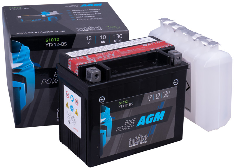 Intact AGM Batterie  YTX12-BS