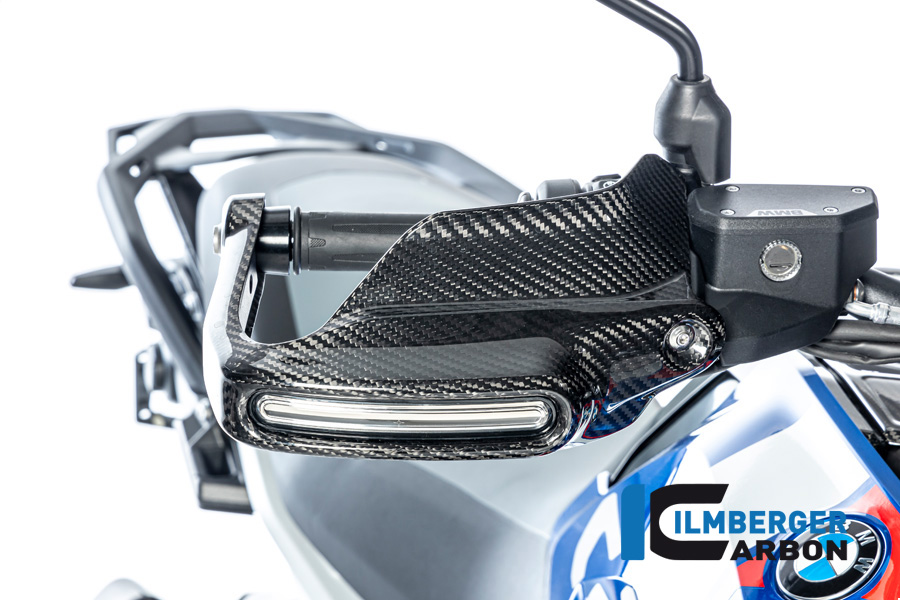Ilmberger Carbon Handprotektor groß mit Blinkeraufnahme rechts, glänzend, BMW R1300GS 2023-