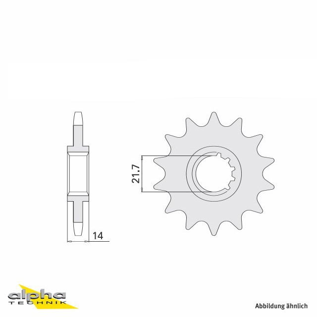Ritzel, 14 Zähne, Teilung 525