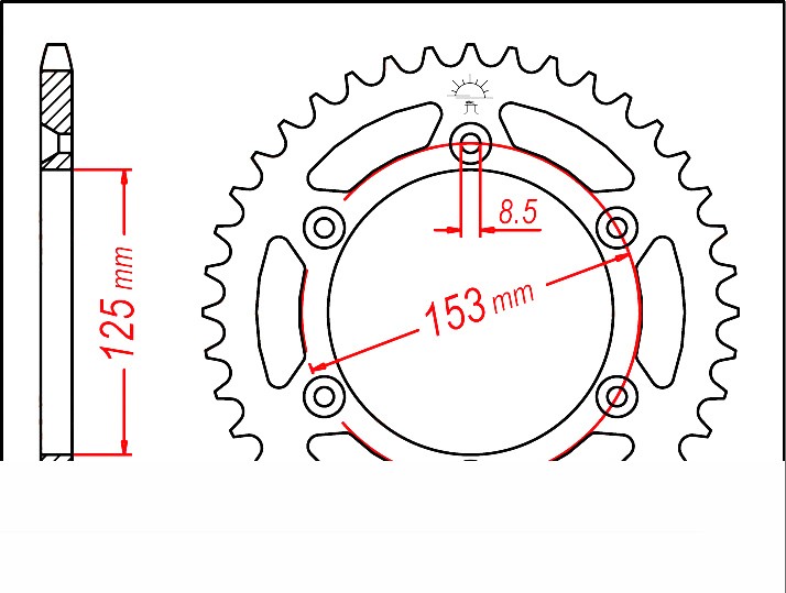 EK Chain Kettensatz 520 MVXZ-2 für Voge 300 Rally 2022- Farbe Blau