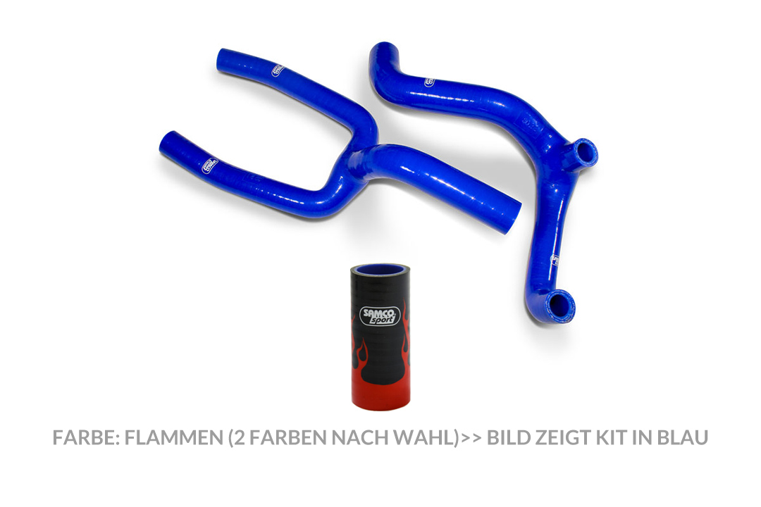 SAMCO SPORT Siliconschlauch Kit Y-Stück - Race Design (Flammen) für Husqvarna CR125 WR125 Modelljahr 2006-2013