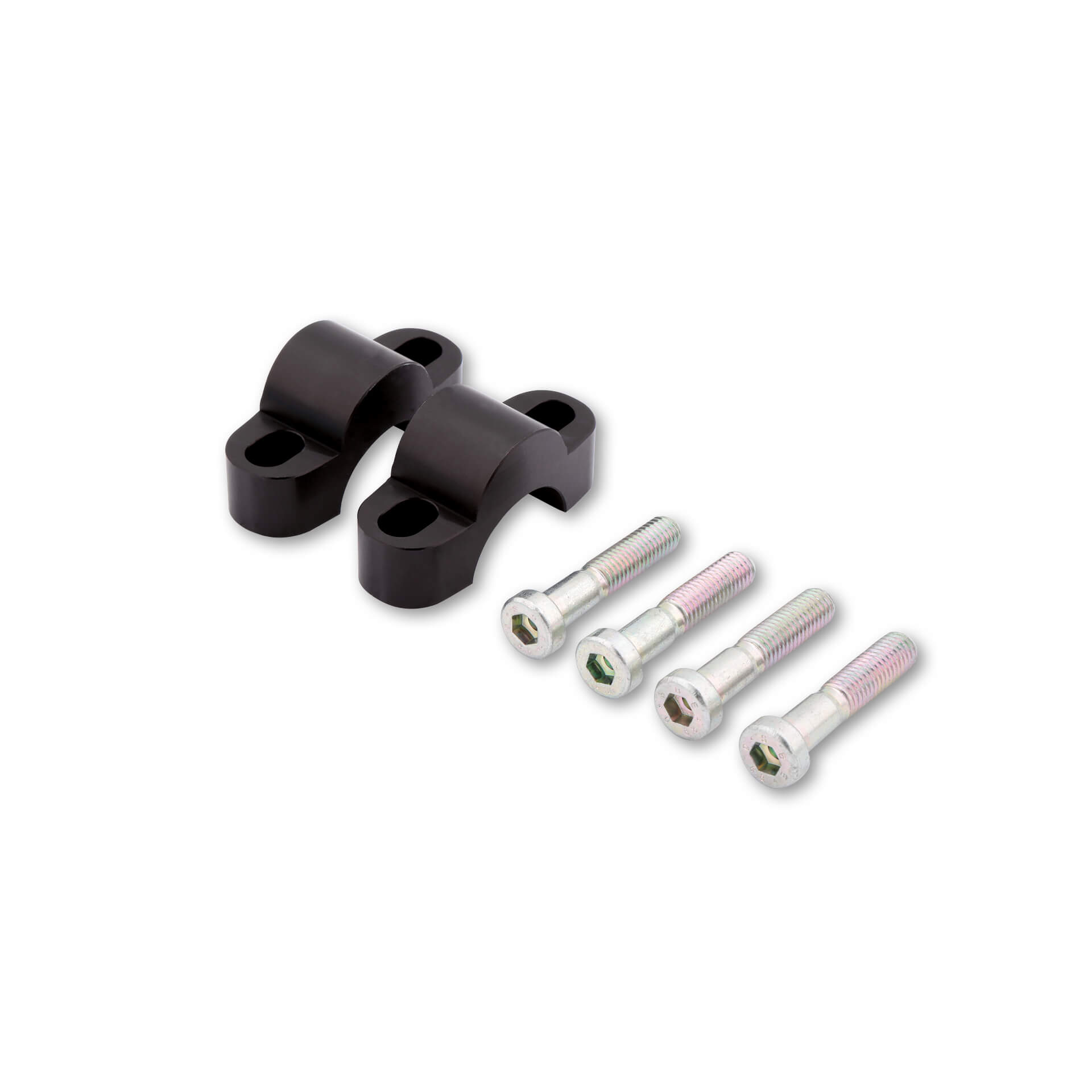 LSL Klemmbockerhöhung Set um 25 mm, mit 60 mm Schraube, für 28,6 mm Lenker, schwarz