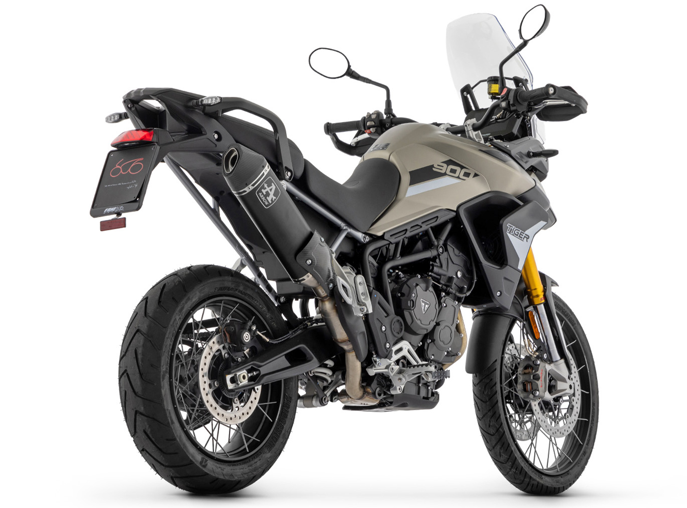 ARROW VELOCE DARK RACING Slip-On mit Hitzeschild für Triumph Tiger 900 Modelljahr 2020- 