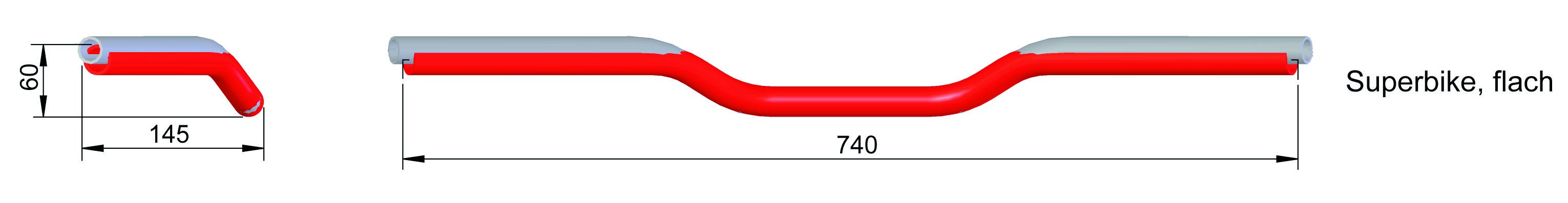 LSL Alu-Lenker Superbike AN1, 7/8 Zoll, silber