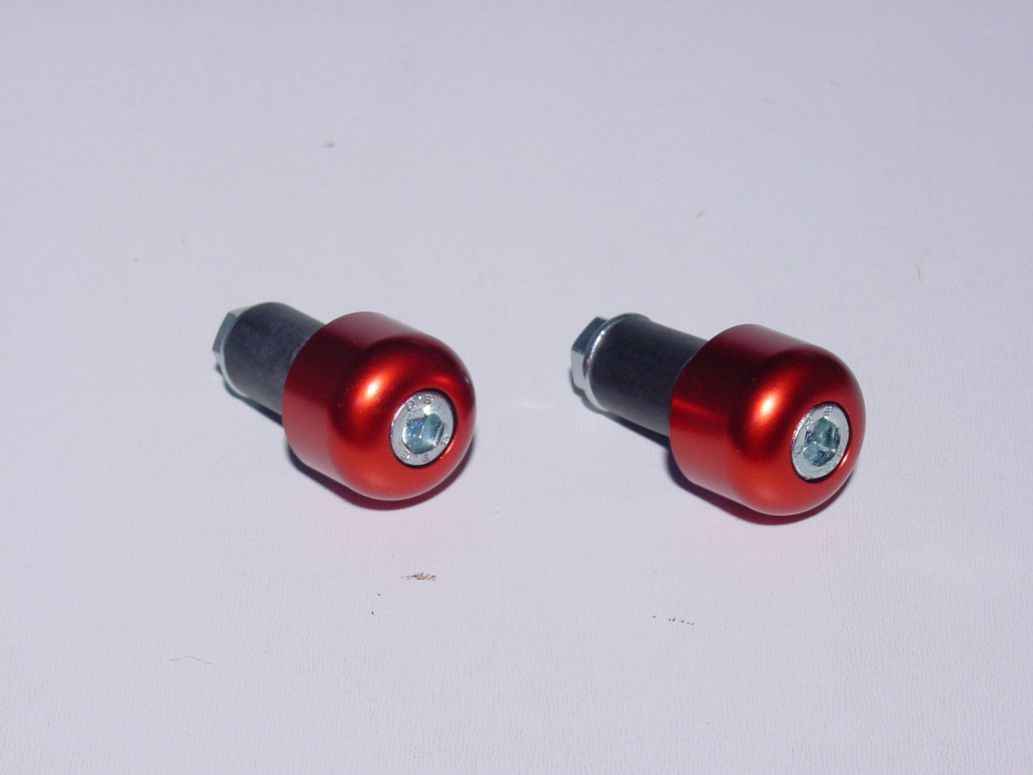 LSL Lenkerendstücke Aluminium, zylindrisch, klein, für 22,2 mm Lenker, mit Gummiklemmung, rot