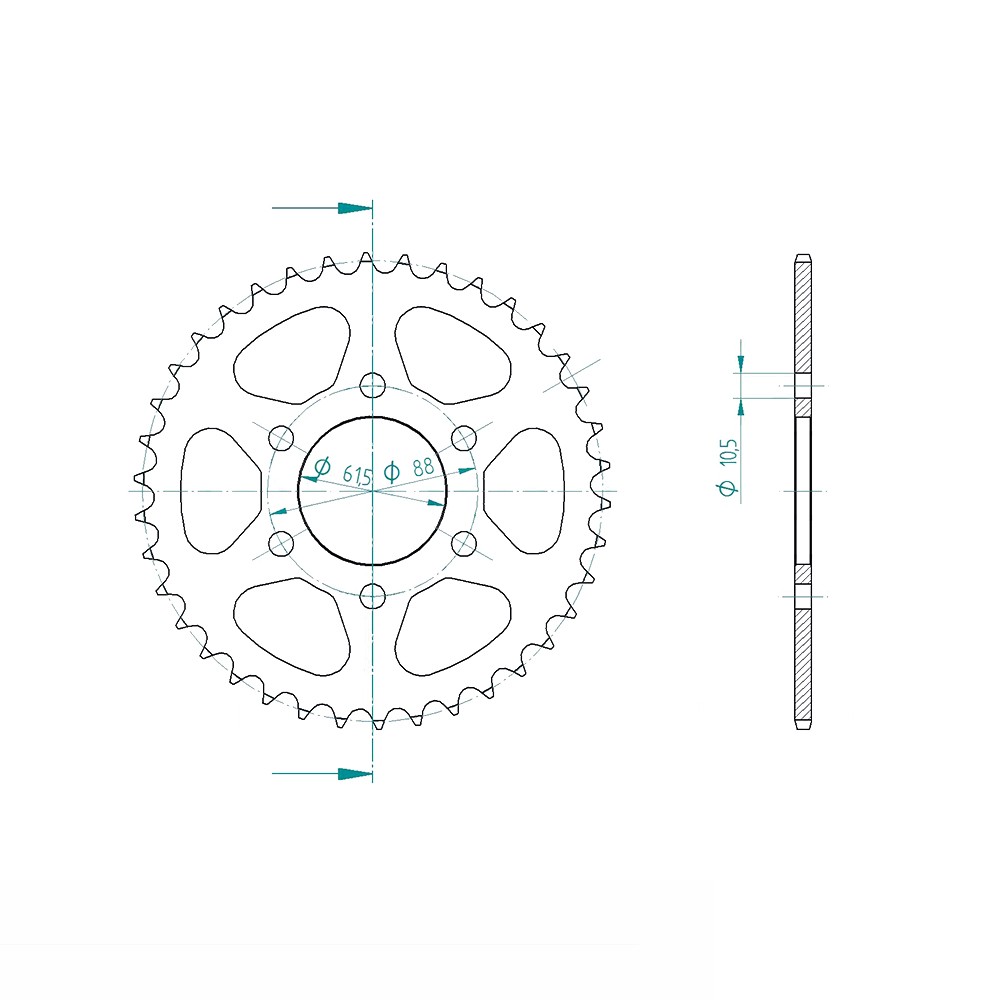 EK-Chain Kettensatz 525 MVXZ-2 blau für Royal Enfield Himalayan 411 ABS / Scram 411
