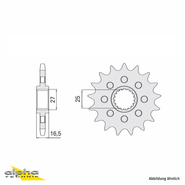 Ritzel, 17 Zähne, Teilung 525
