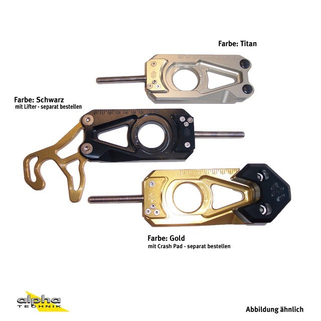 GILLES chain adjuster for Kawasaki ZX10R ZXT00J '11- black