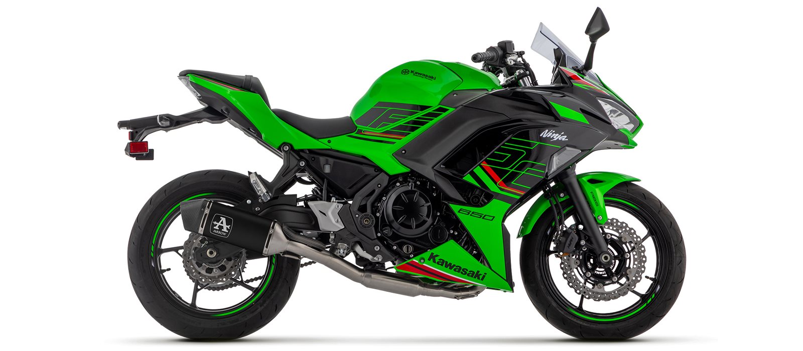ARROW Racing-Komplettanlage mit VELOCE Endschalldämper schwarz mit Cabonendkappe für Kawasaki Ninja 650, Z650 Modelljahr 2024- ohne Straßenzulassung