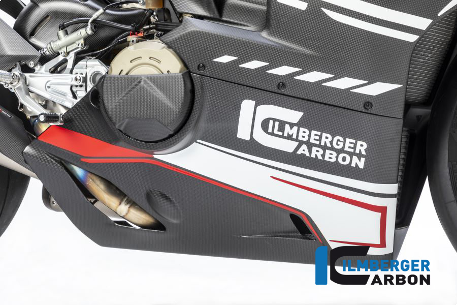 Ilmberger Carbon Verkleidungsunterteil für Akrapovic Slip On Auspuff für Ducati Panigale V4 / V4S ab 2018