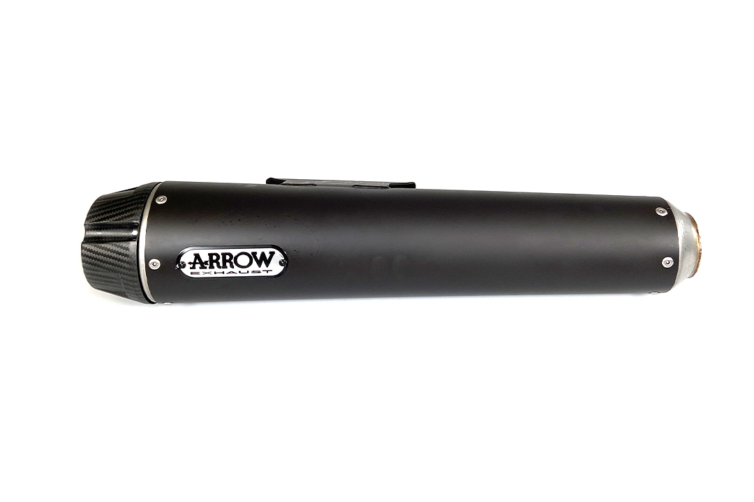 ARROW DARK REBEL schwarzer Edelstahl-Endschalldämpfer mit Carbon-Endkappe für Kawasaki Vulcan S 650/S 650 (Cafe) Modelljahr ab 2017-2020