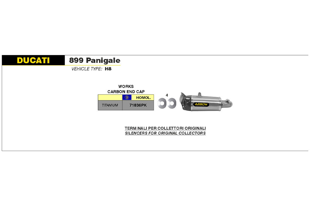 ARROW Auspuff WORKS für Ducati Panigale 899 / 1199 2012-2015, Titan