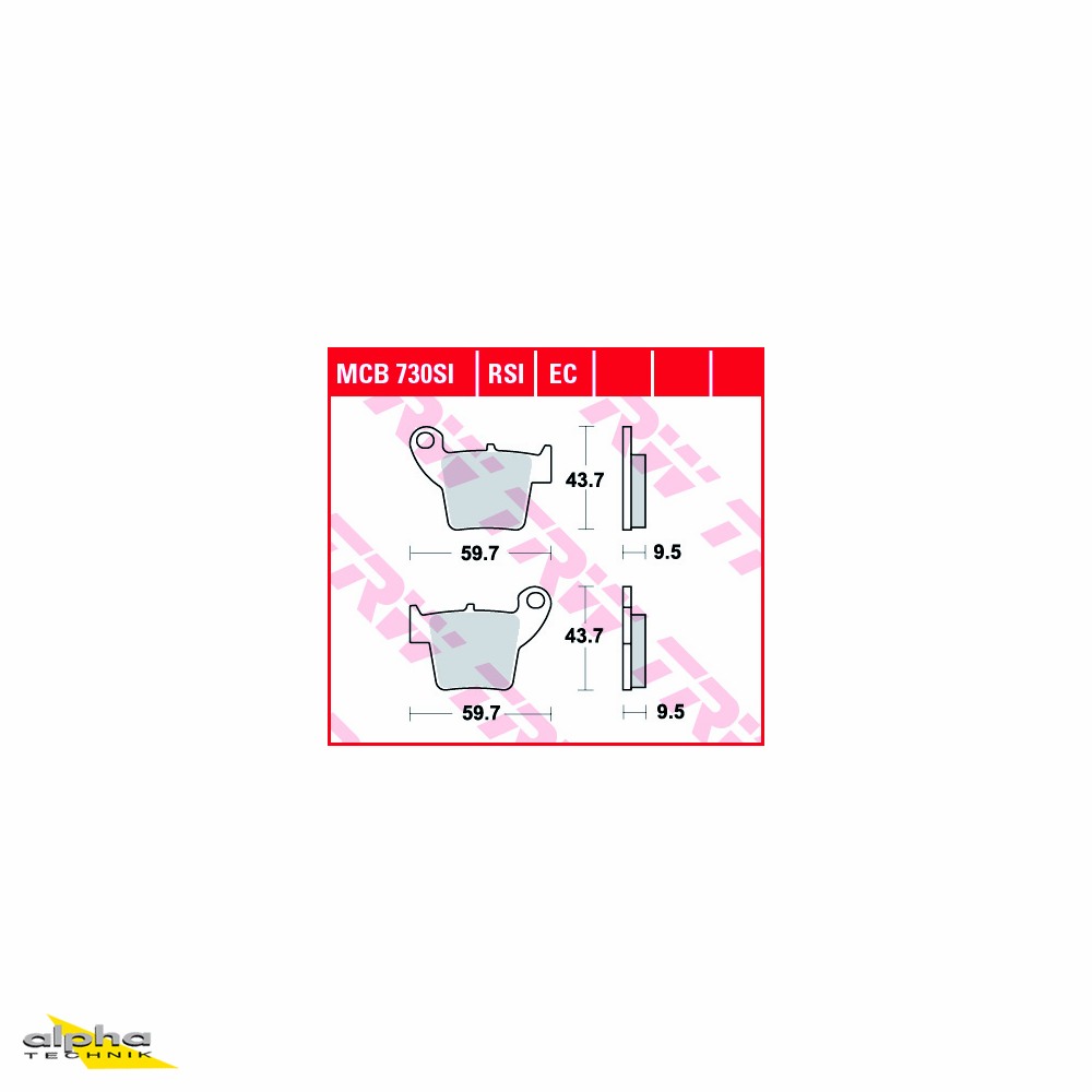 TRW Bremsbelagsatz Sinter Offroad MCB730RSI hinten