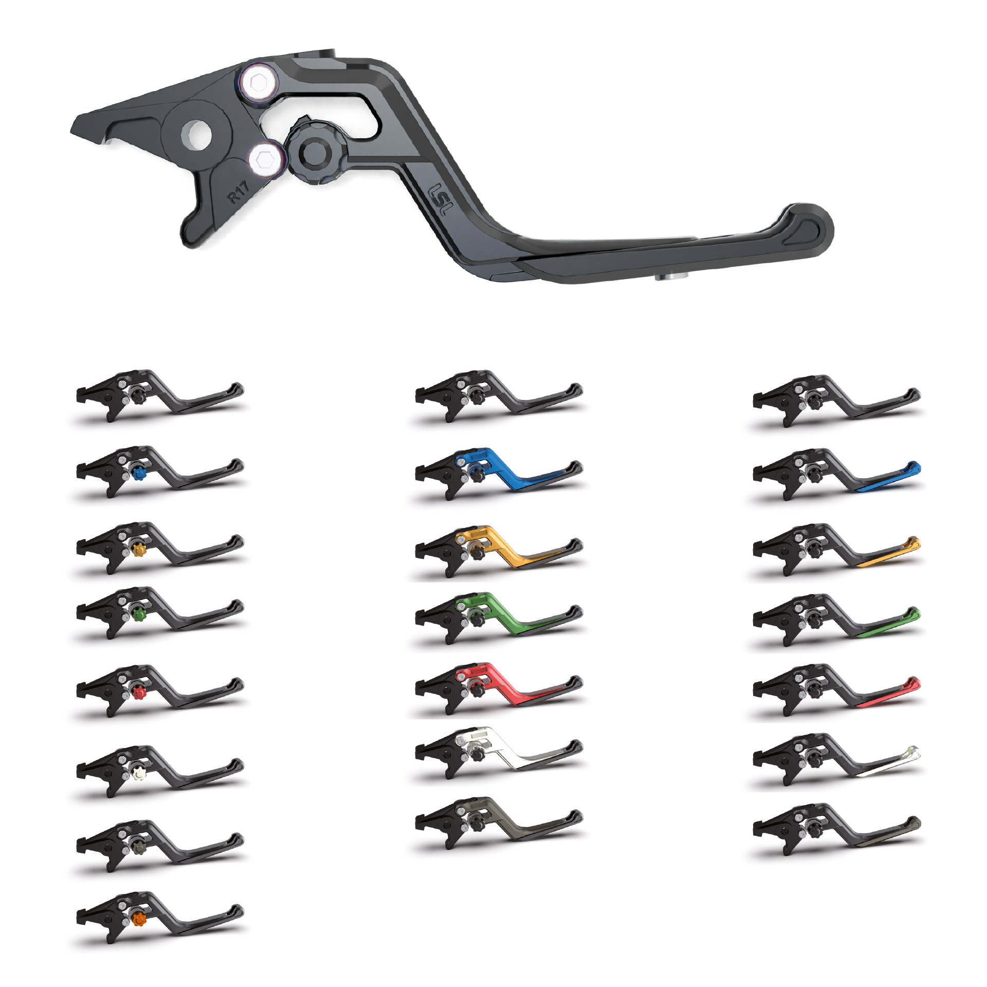 LSL ERGONIA Kupplungshebel L66R Gold/Red/Anthracite