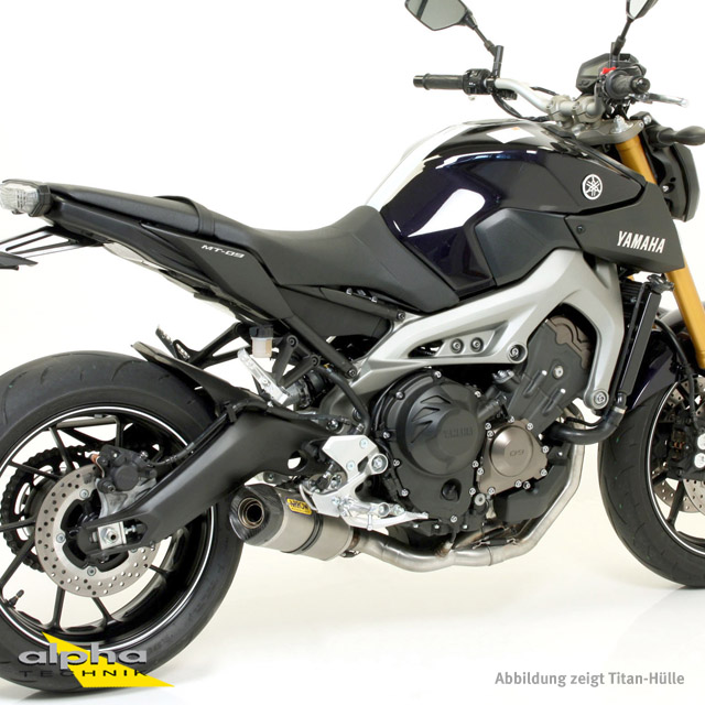 ARROW Auspuff THUNDER für Yamaha MT09 / Tracer 900 2013-, Aluminium mit Carbon Endkappe (Nur mit ARROW Krümmer)