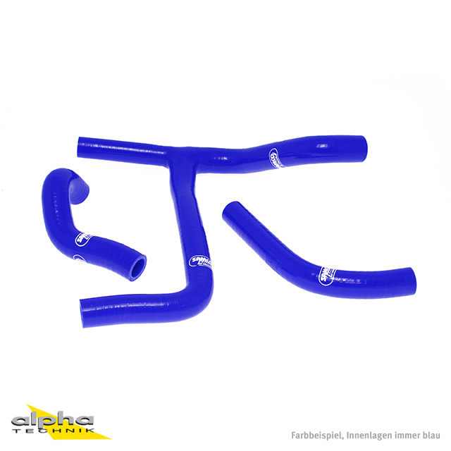 SAMCO SPORT Siliconschlauch Kit Y-Stück - Race Design blau für Suzuki RMZ450 Modelljahr 2008-2014