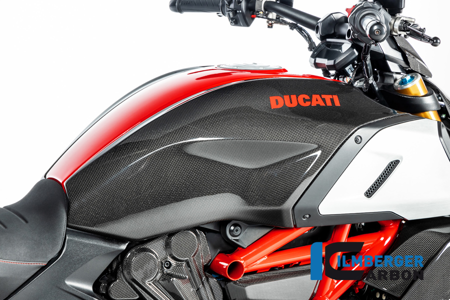 Ilmberger Carbon Tankabdeckung rechts, glänzend, Ducati Diavel 1260 , 2019-