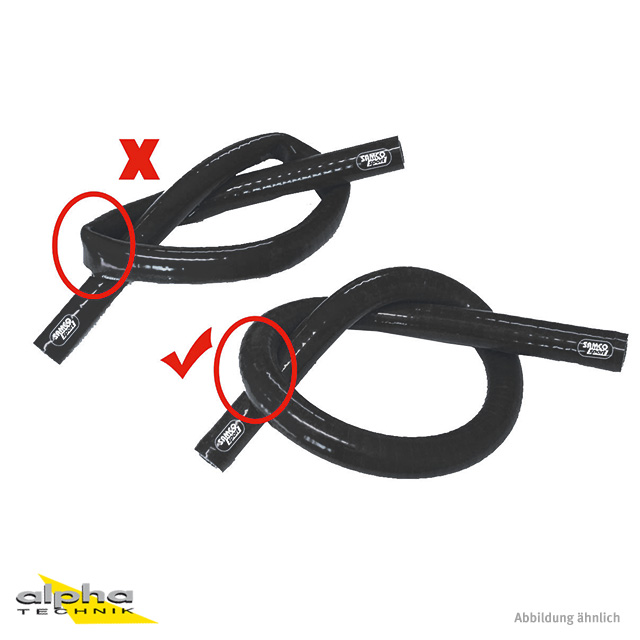 SAMCO SPORT Siliconschlauch Xtraflex schwarz Innendurchmesser 28 mm