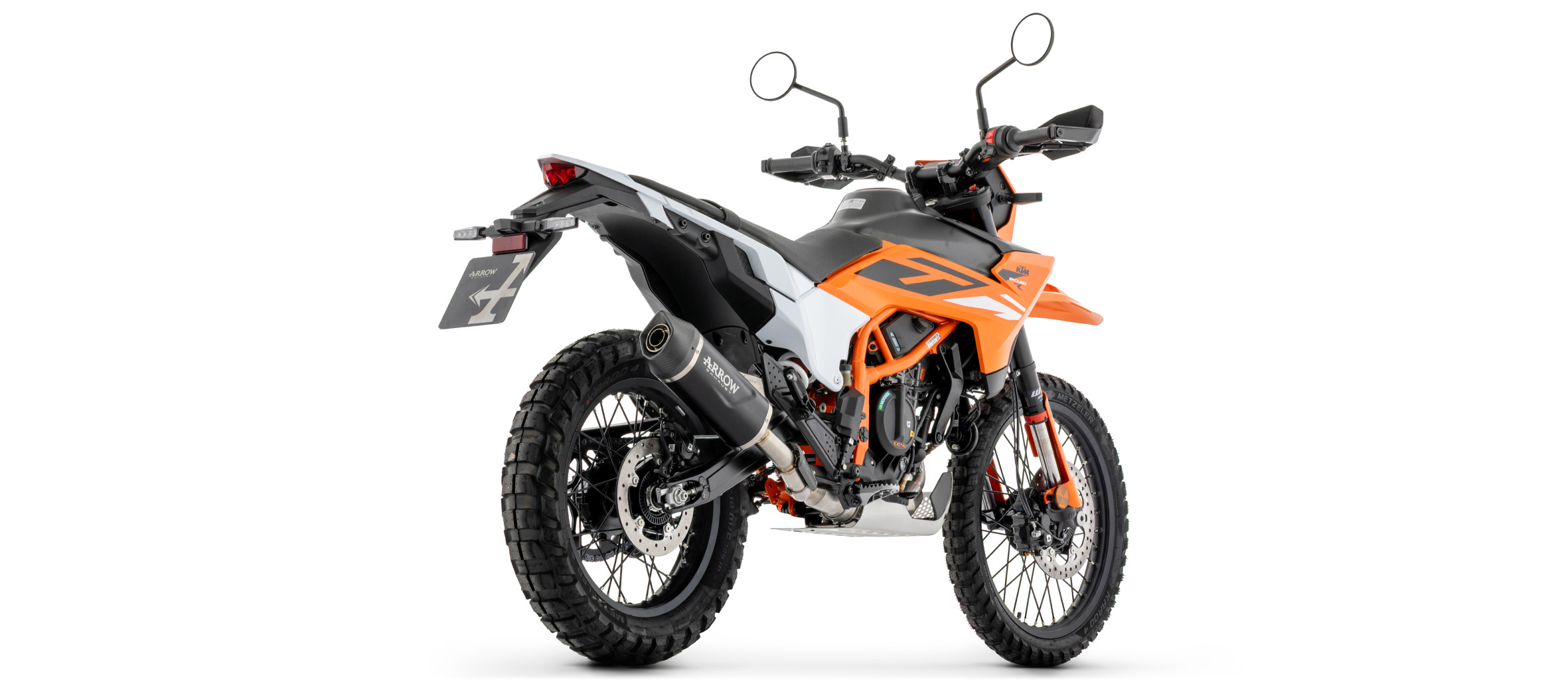 ARROW Auspuff DARK INDY RACE EVO mit Carbon-Endkappe für KTM 390 Enduro R, 2025- , Aluminium schwarz