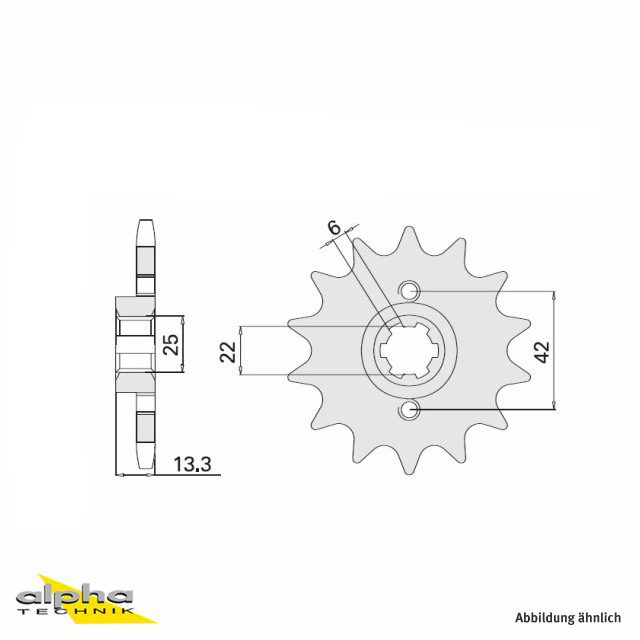 Ritzel, 15 Zähne, Teilung 525