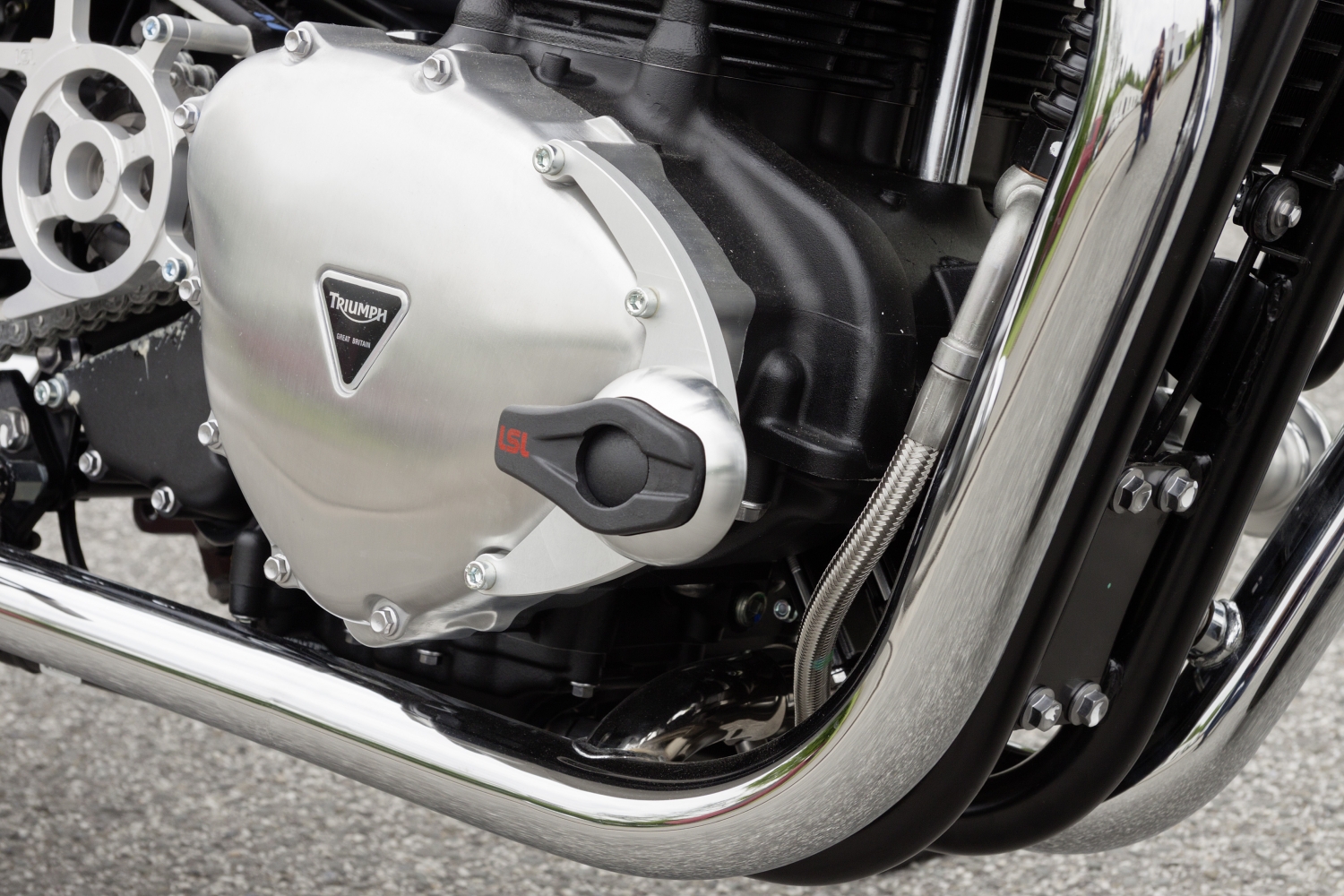 LSL Crash Pad Befestigungskit für Triumph Thruxton/Bonneville, schwarz