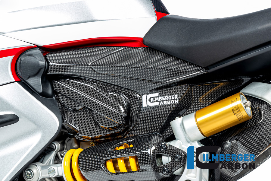 Ilmberger Carbon Rahmenheckverkleidung mit Zylinderkopfabdeckung links, glänzend, Ducati Streetfighter V2,  2022-
