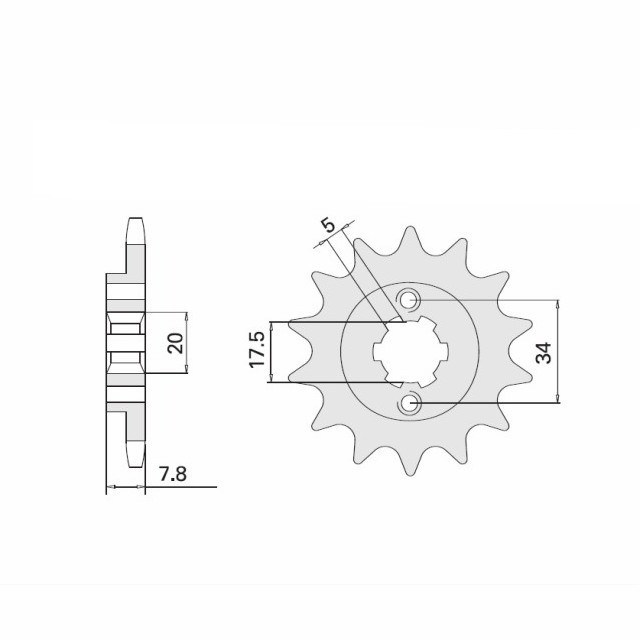 DID Kettensatz mit 520VX3 Kette, Farbe standard, für Honda NSR125R, Typ JC22