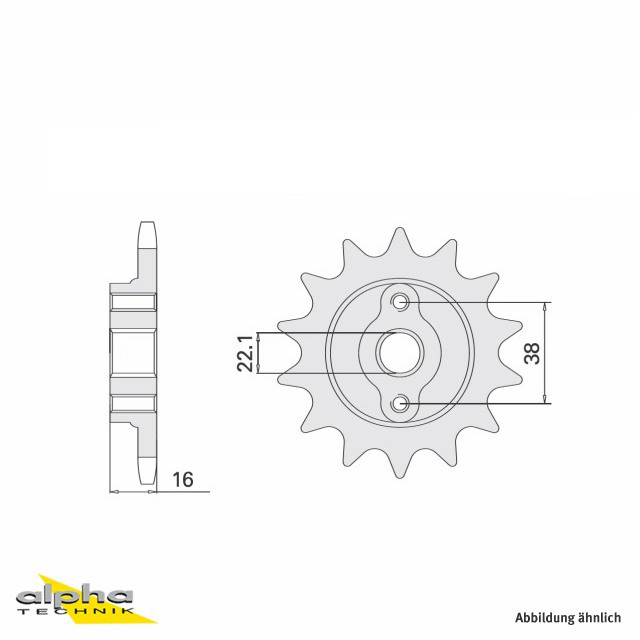 Ritzel, 15 Zähne, Teilung 525