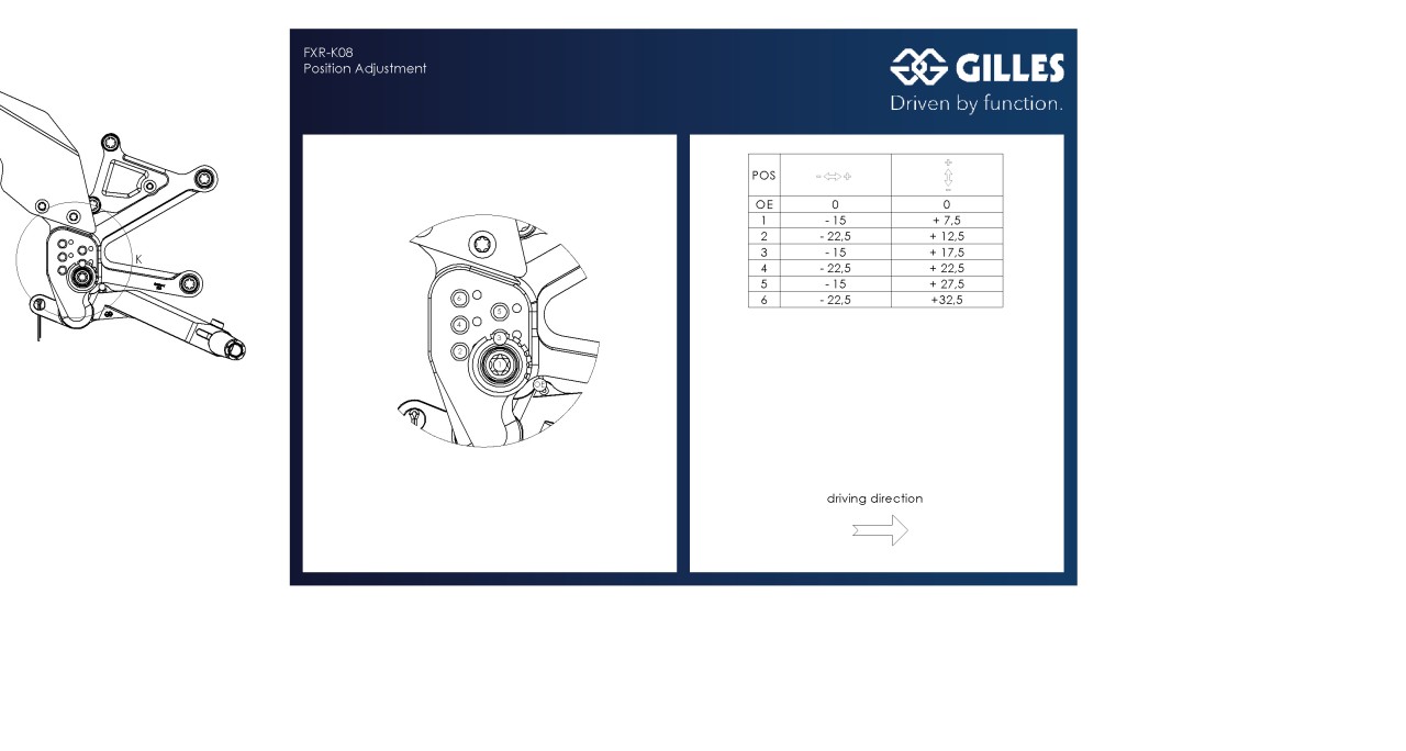 GILLES FXR2 Fußrastenanlage schwarz für Kawasaki ZX-4R 2023- 