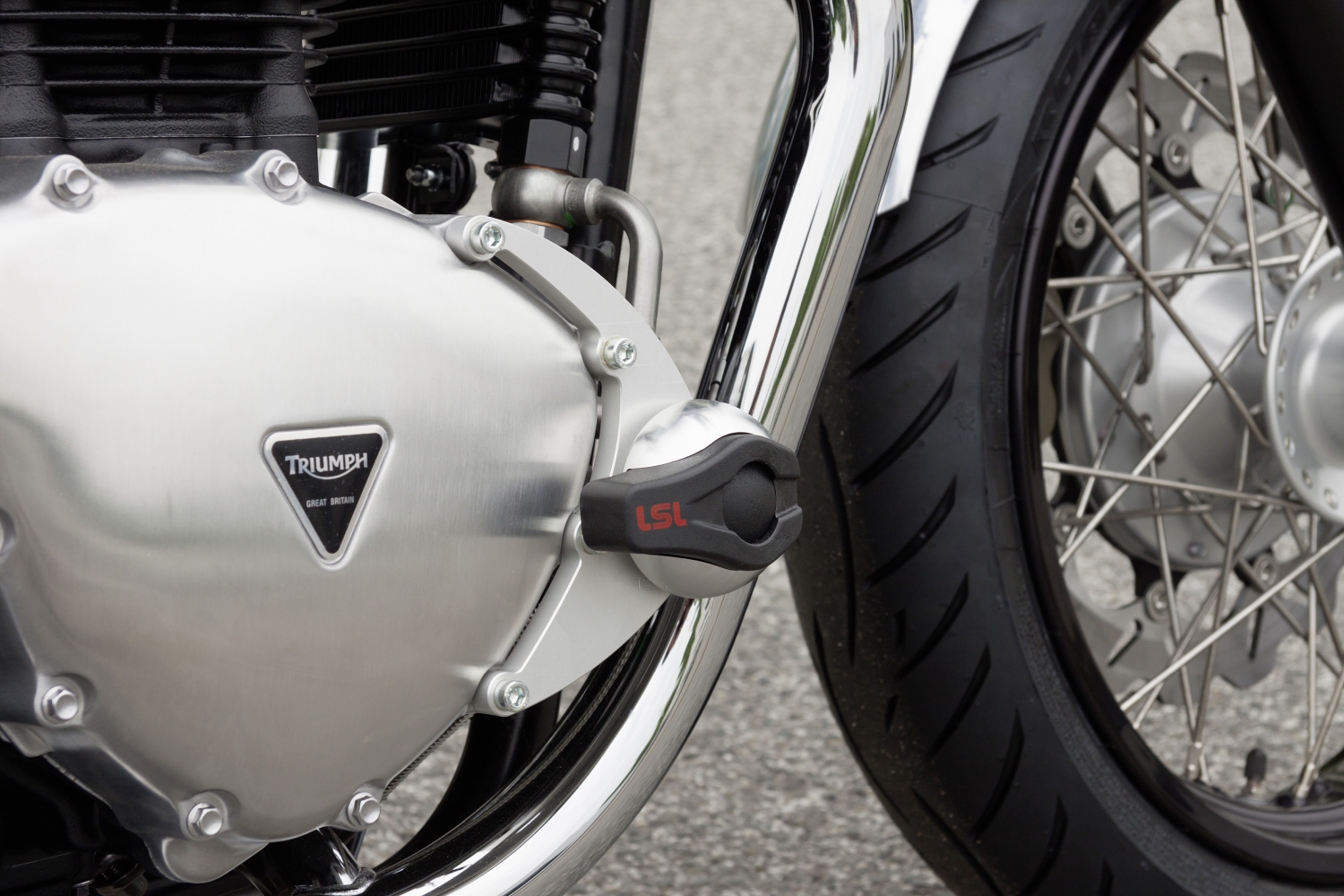LSL Crash Pad Befestigungskit für Triumph Thruxton/Bonneville, schwarz
