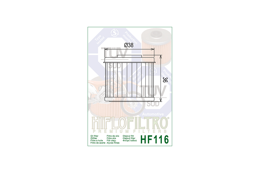 HIFLO Ölfilter HF116 für diverse Husqvarna / Honda / BM Modelle