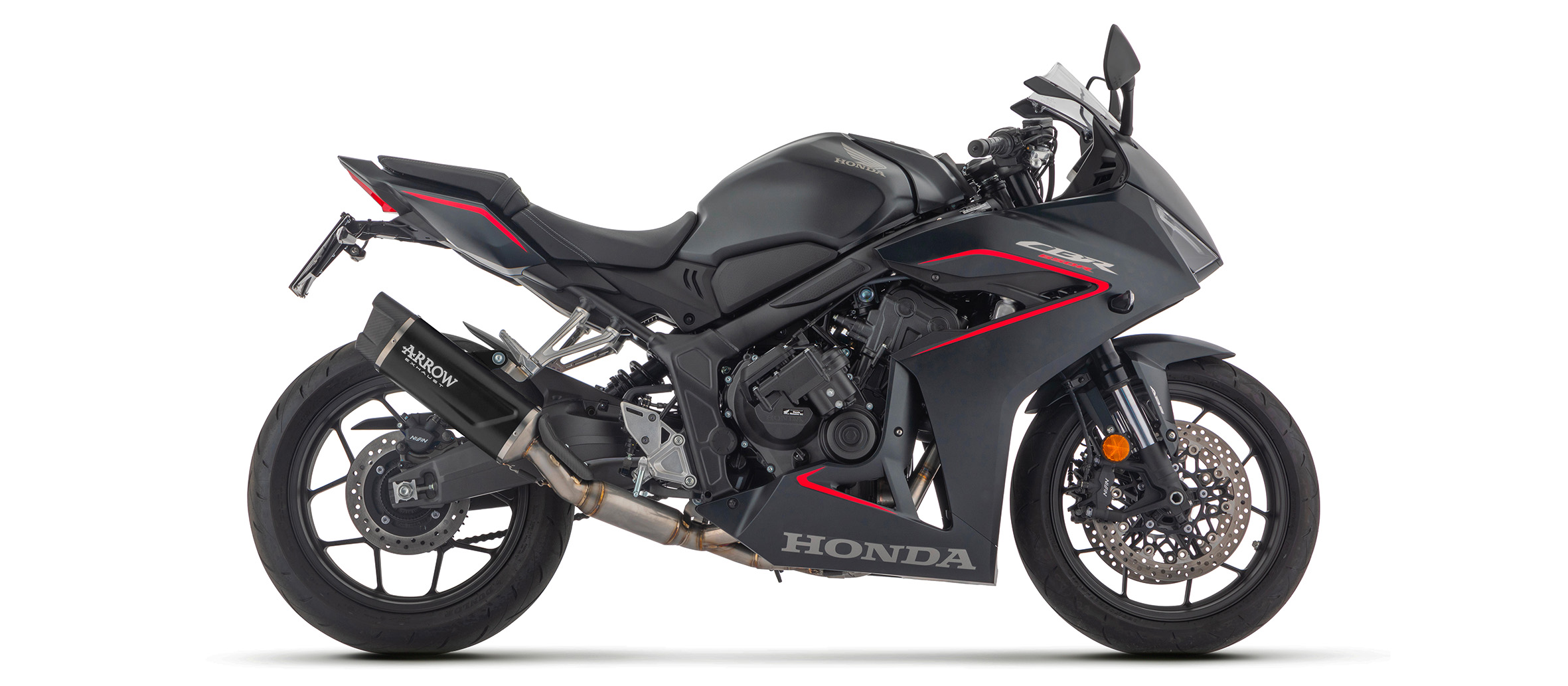 ARROW Auspuff INDY RACE EVO DARK Aluminum schwarz, für Honda CBR650R, CB650R, 2024-