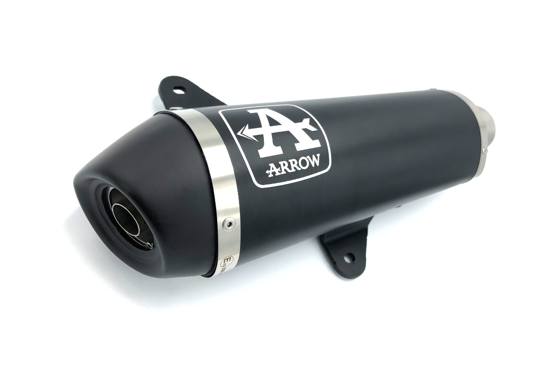ARROW Auspuff DARK URBAN für Piaggio Vespa GTS300 2017-, Aluminium schwarz