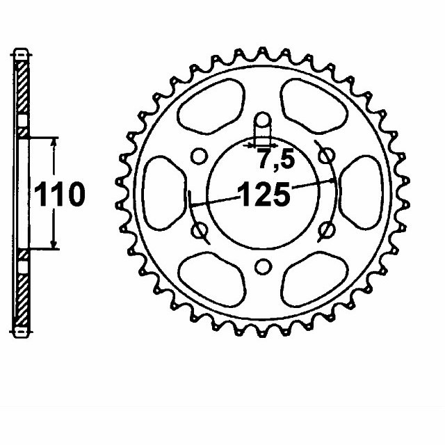DID Kettensatz mit 428VX Kette, Farbe standard, für Gilera 125 Cougar