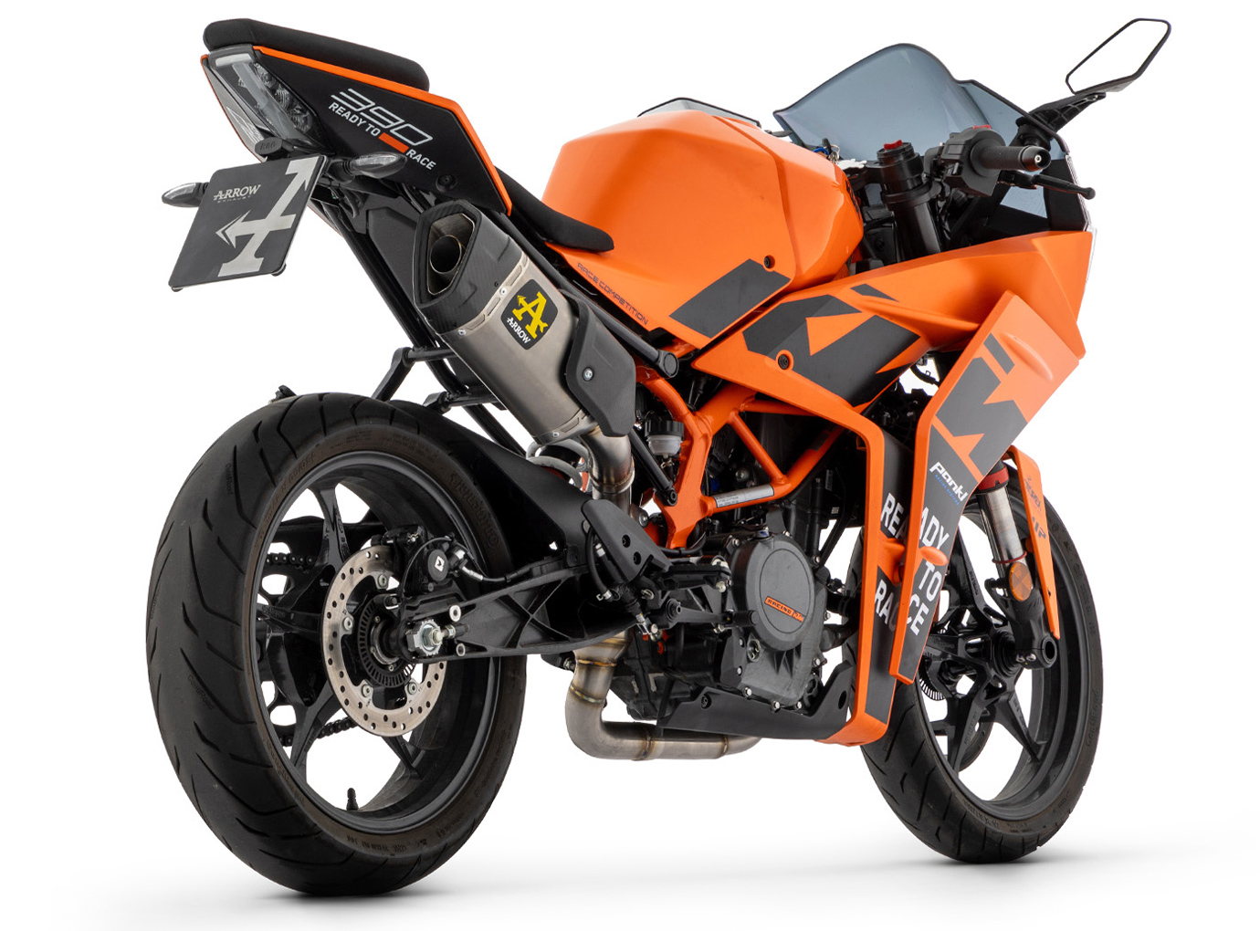 ARROW COMPETETION Komplettanlage mit PISTA Endschalldämper für KTM RC 390 ab Modelljahr 2022-