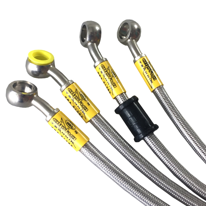 HEL Stahlflexleitung hinten Verlegeart OEM für Yamaha RD350 F2 1986-1992 hinten, Edelstahl